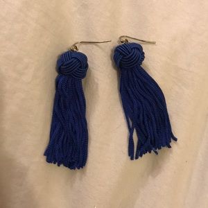 Blue tassel earrings